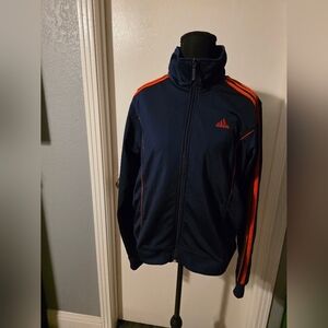 Adidas Navy Blue with orange stripes jacket Men''s Size M.